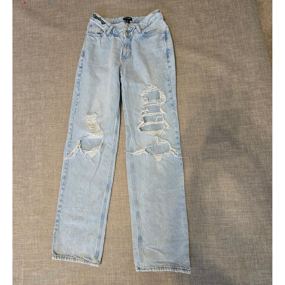 Playboy by PacSun Light Wash Distressed Straight Leg Jeans Size 26